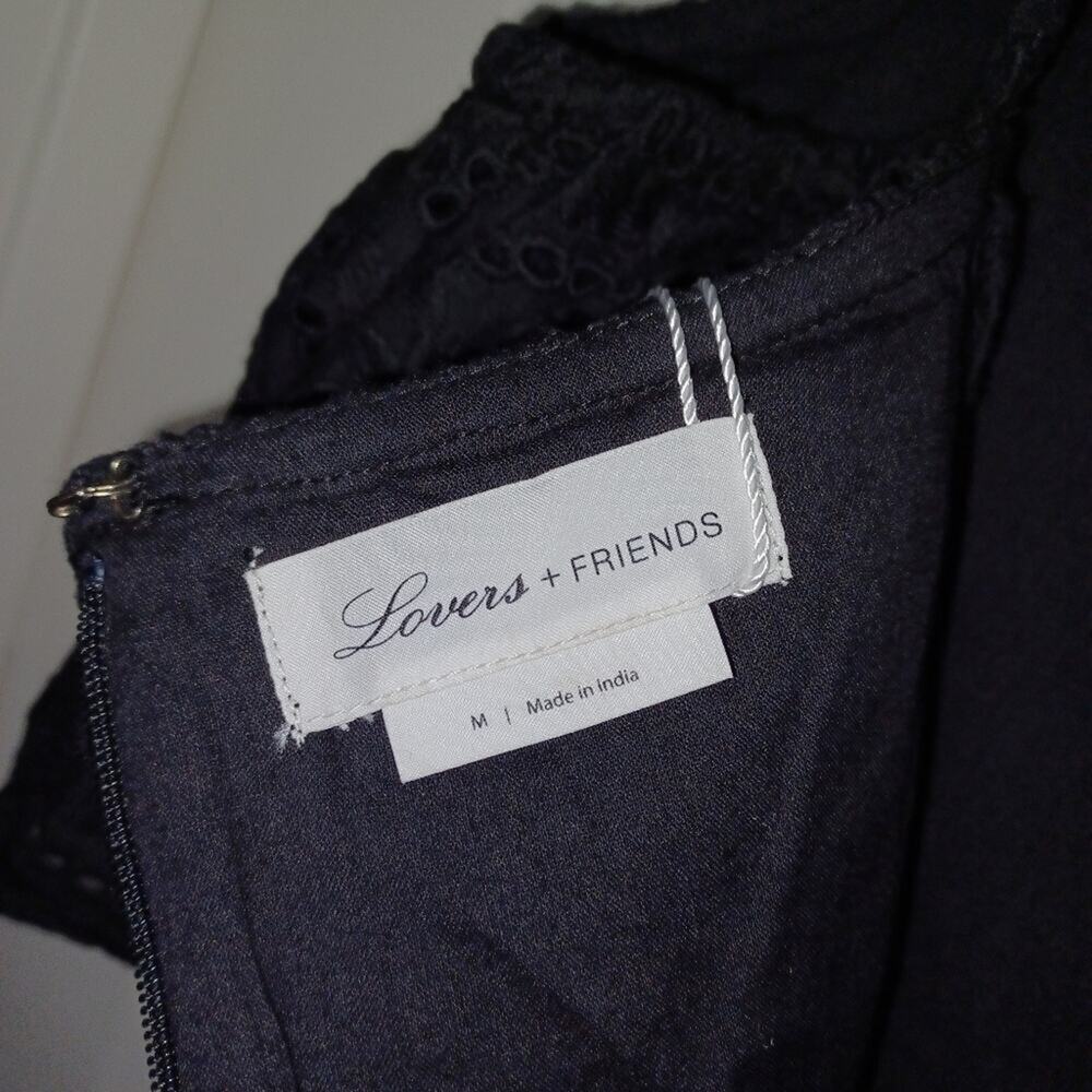 NWT Lovers + Friends Hailey Eyelet Midi Dress Black Size M - Picture 4 of 12